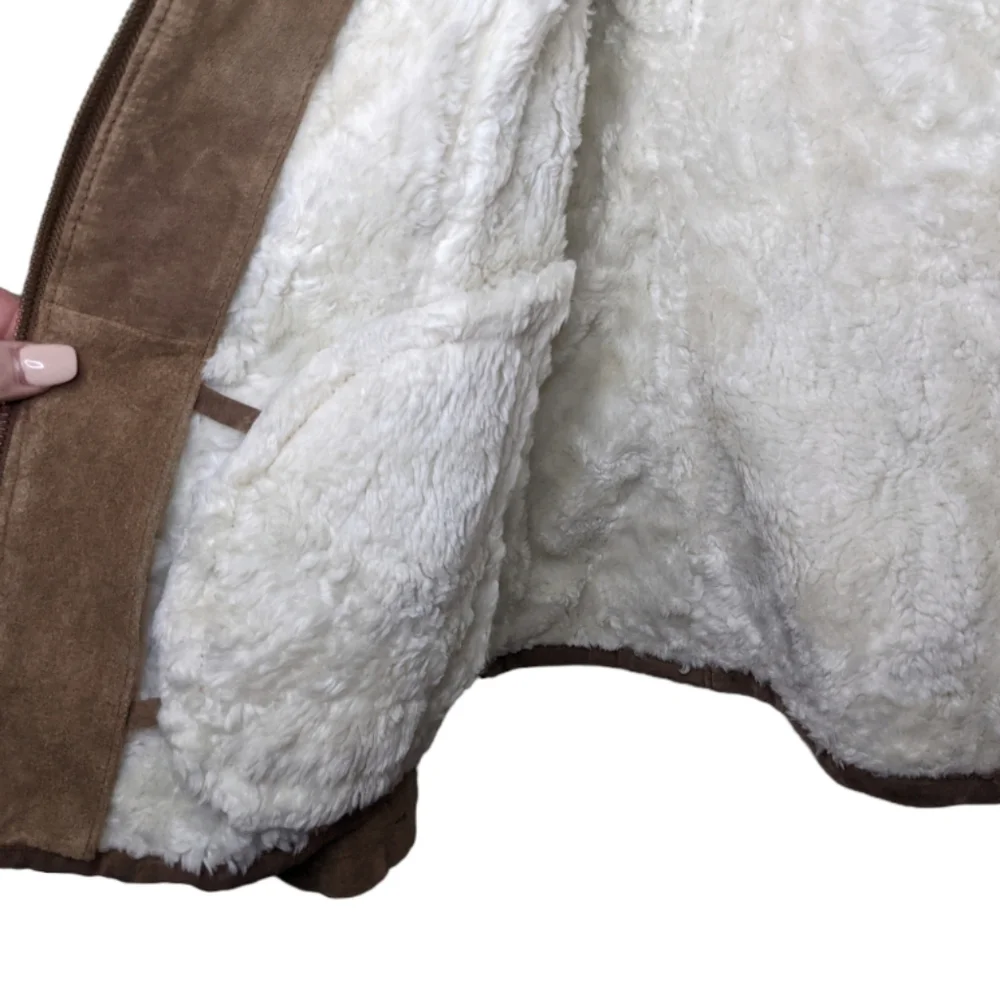 Croft & Barrow Tan Sherpa-Lined Faux Suede Jacket 🤎 - Picture 4 of 8